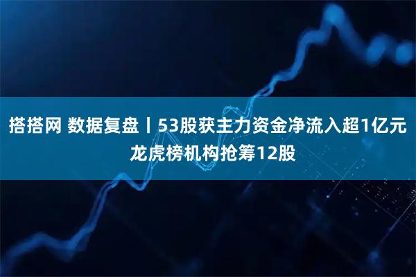 搭搭网 数据复盘丨53股获主力资金净流入超1亿元  龙虎榜机构抢筹12股